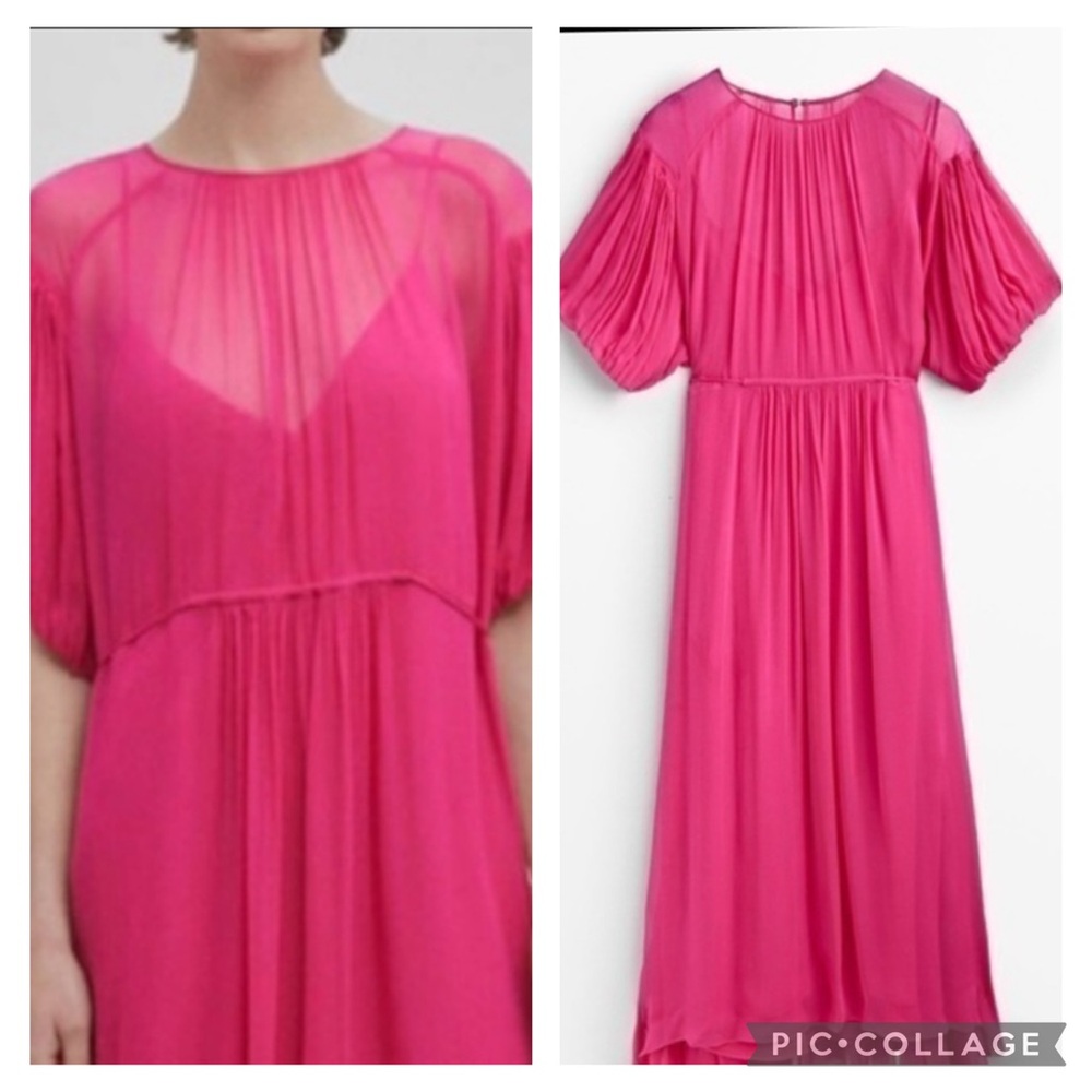 Massimo Dutti NWT long airy dress with gathered detail